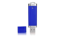 Plastic 16G 2,0 de blauwe kleur van USB met aangepast embleem en pakket van tonen het levensmerk