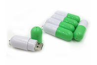 De fabriekslevering toont het levensmerk 8GB 3,0 groene kleur plastic pil USB met aangepast embleem en pakket