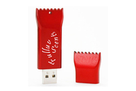 De het suikergoedvorm 2GB 2,0 Rode kleur plastic USB van de fabriekslevering met aangepast embleem en het pakket tonen het levensmerk